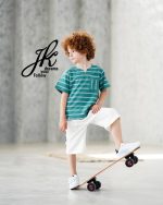 تیشرت بچگانه پنبه رینگی یقه کوبایی