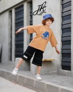 ست تیشرت و شلوارک کلاه کد 1240 - Image 4