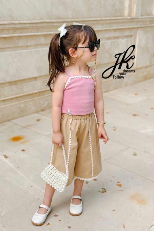 ست کراپ و شلوار دخترانه برمودا