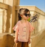 تیشرت دخترانه بالرین رنگ صورتی روشن