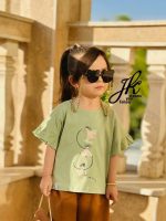 تیشرت دخترانه بالرین رنگ سبز روشن