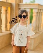 تیشرت دخترانه بالرین رنگ سفید BMS