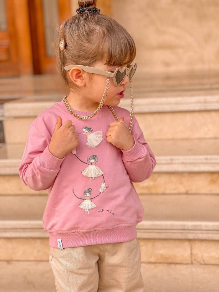 بلوز دورس دخترانه بالرین صورتی کد 1017