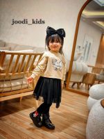 بلوز دورس دخترانه مدل پروانه رنگ کرمی