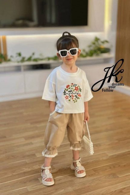 کراپ دخترانه گلدوزی کد 1210