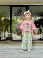 ست کراپ شلوار گل کد 1320 - Image 7