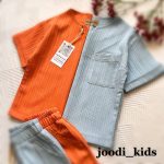 ست تیشرت شلوارک یقه کوبایی مدل آیوا کد 1030 - Image 2