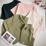 ست تیشرت شلوارک یقه کوبایی مدل آیوا کد 1030 - Image 4