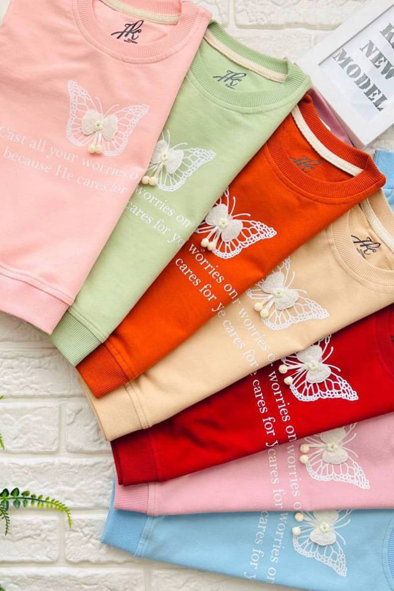 blouse-1570 بلوز دورس چاپ و آکسواری پروانه کد 1570