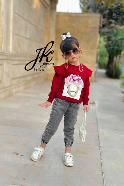 بلوز دورس CHANEL کد 1640 رنگ زرشکی