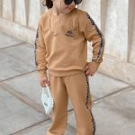 ست بلوز شلوار دورس بالنسیاگا کد 1650 رنگ نسکافه ای