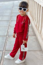 ست بلوز شلوار دورس بالنسیاگا کد 1650 رنگ زرشکی