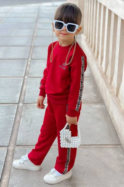 ست بلوز شلوار دورس بالنسیاگا کد 1650 رنگ زرشکی