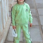 ست بلوز شلوار دورس بالنسیاگا کد 1650 رنگ پسته ای