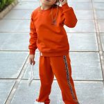 ست بلوز شلوار دورس بالنسیاگا کد 1650 رنگ آجری