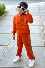 ست بلوز شلوار دورس بالنسیاگا کد 1650 رنگ آجری