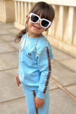 ست بلوز شلوار دورس بالنسیاگا کد 1650 رنگ آبی