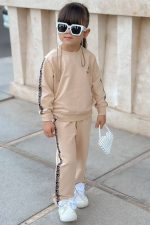 ست بلوز شلوار دورس بالنسیاگا کد 1650 رنگ کرمی