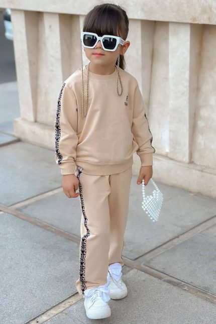 ست بلوز شلوار دورس بالنسیاگا کد 1650 رنگ کرمی