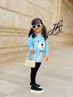 تونیک دورس دخترانه مدل خرسی کد 1500 رنگ آبی