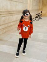 تونیک دورس دخترانه مدل خرسی رنگ چری