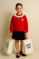 بلوز دورس دخترانه پاپیون رنگ قرمز