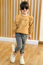 پیراهن دوس مدل قبل گلدوزی کد 1740 رنگ نسکافه ای