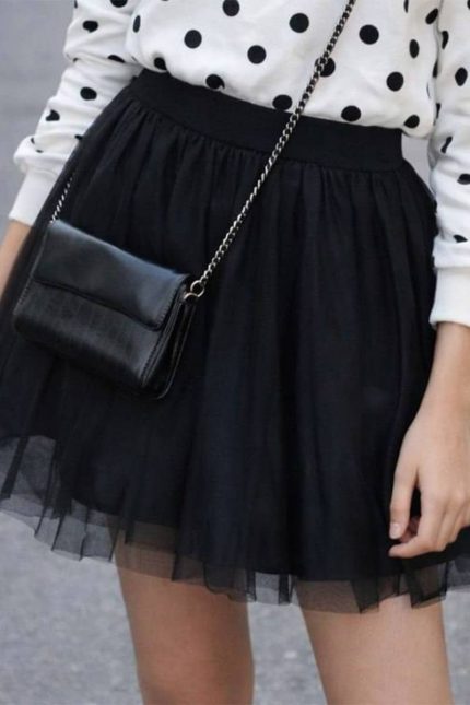 دامن عروسکی مشکی 60 و 65 کد 1840