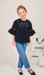کد 2130 شوميز مشکی يقه گلدوزی - Image 6
